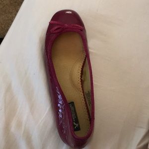 Wine colored patent leather ballet flat